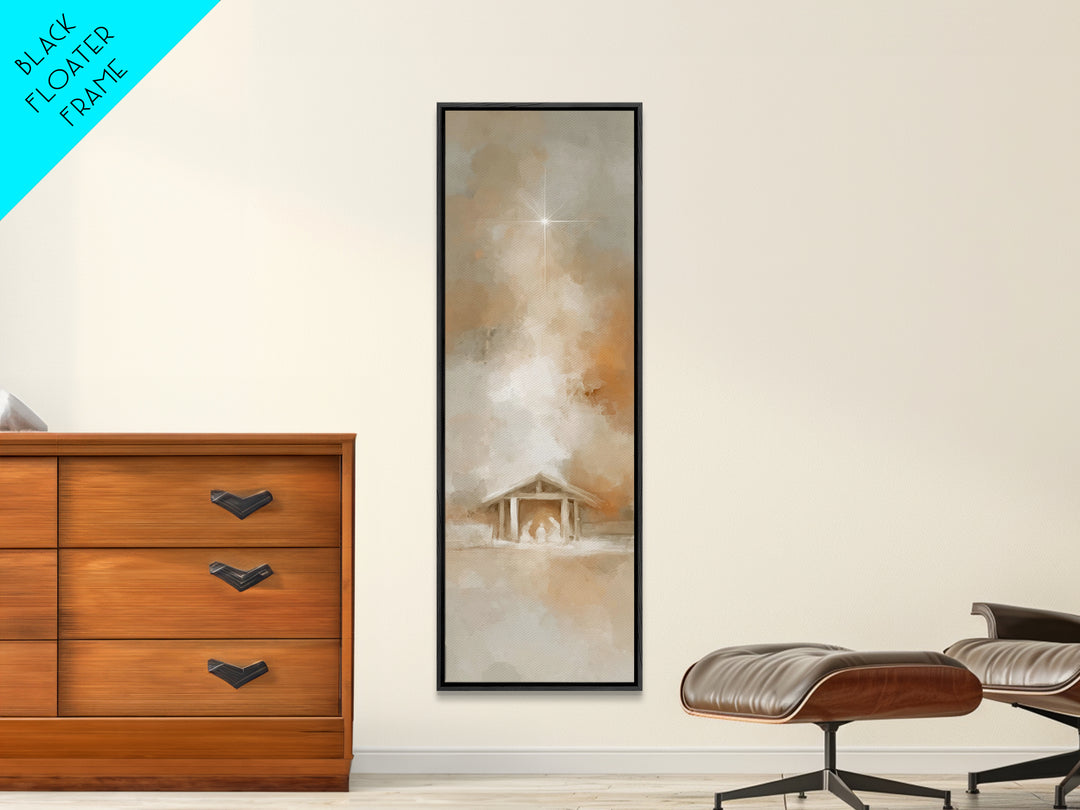Star Of Bethlehem – Framed Canvas Print – Tall Narrow Wall Art – Christian Christmas Art – Christian Art Canvas – Christmas Wall Art – Chri