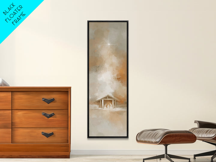 Star Of Bethlehem – Framed Canvas Print – Tall Narrow Wall Art – Christian Christmas Art – Christian Art Canvas – Christmas Wall Art – Chri