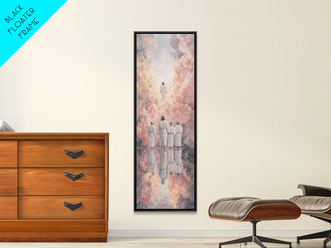 Cloudlit Fellowship – Framed Canvas Print – Skinny Art – Christian Painting – Christian Christmas Art – Jesus Canvas Art – Modern Christian