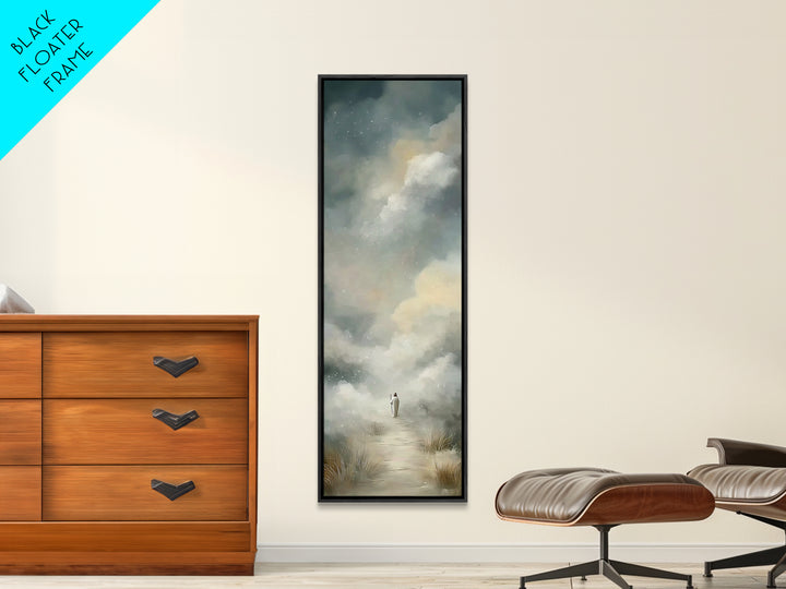 Lone Pilgrim – Framed Canvas Print – Narrow Art – Christian Painting – Jesus Canvas Art – Subtle Christian Art – Christian Christmas Art
