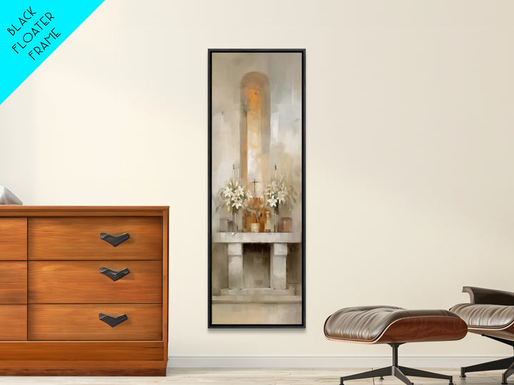 Sacred Altar Light – Framed Canvas Print – Tall Narrow Wall Art – Christian Art Canvas – Christian Wall Art – Christian Art – Christian Dec