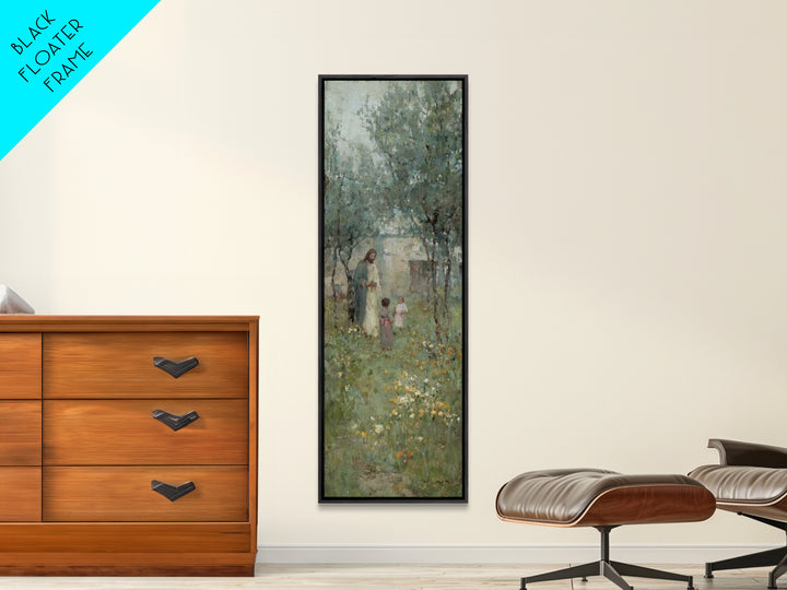 Garden of Peace – Framed Canvas Print | Narrow Art | Christian Art Print | Jesus Painting | Christian Decor | Subtle Christian Art