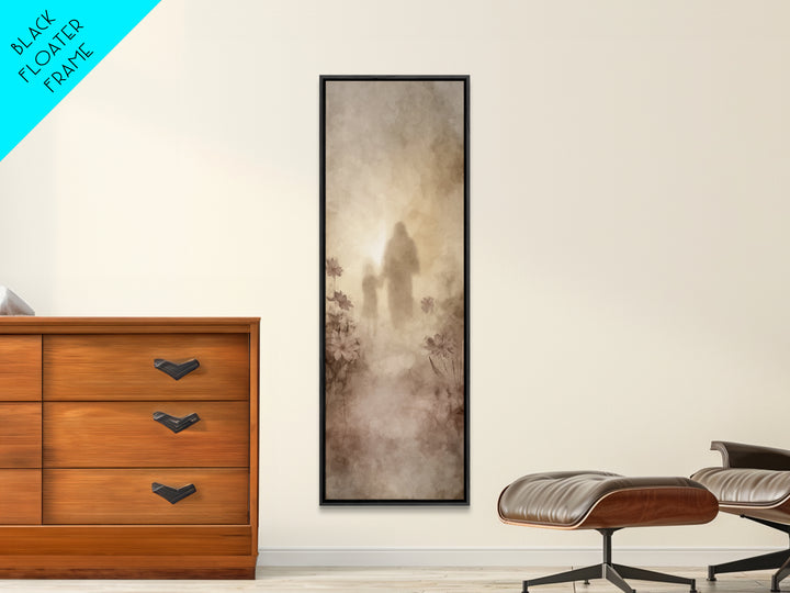 Light of Companionship – Framed Canvas Print, Tall Skinny Art Print, Christian Wall Art, Jesus Painting, Christian Art Canvas, Christian De