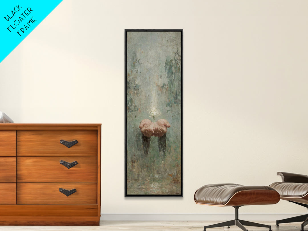 Bloom Of Grace – Framed Canvas Print – Skinny Art – Christian Wall Art – Christian Art Canvas – Vintage Christian Art – Christian Christmas
