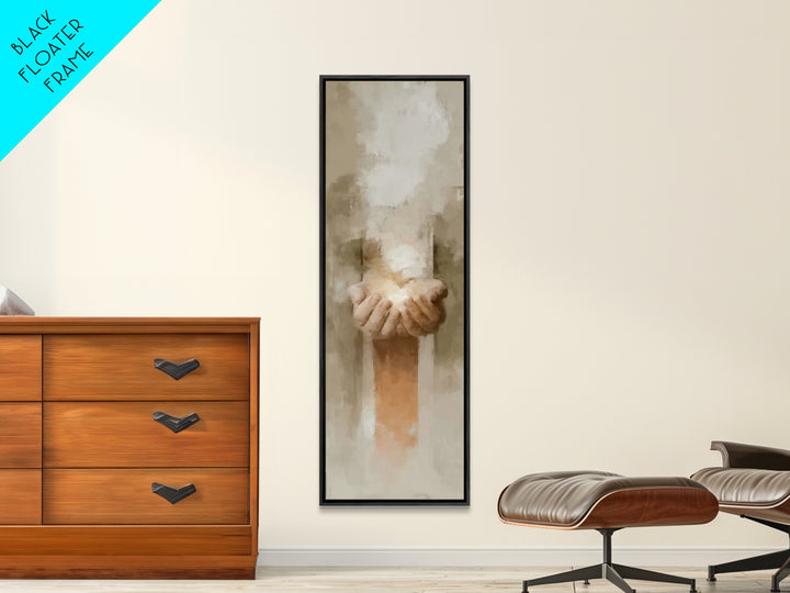 Gift Of Radiance – Framed Canvas Print – Tall Narrow Wall Art – Christian Art Canvas – Minimalist Christian Art – Christian Wall Art – Jesu