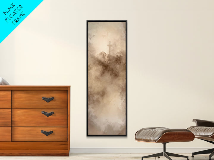 Beacon Of Salvation – Framed Canvas Print – Tall Skinny Art Print – Christian Wall Art – Christian Art – Christian Painting – Christmas Art