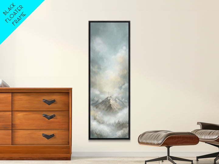 Faith On High – Framed Canvas Print – Tall Narrow Wall Art – Christian Art Canvas – Christian Painting – Christian Art Print – Christian Ch