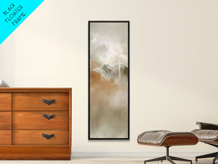 Heavenly Peaks Glory – Framed Canvas Print – Skinny Art – Christian Wall Art – Christian Art Gift – Christian Painting – Christmas Art