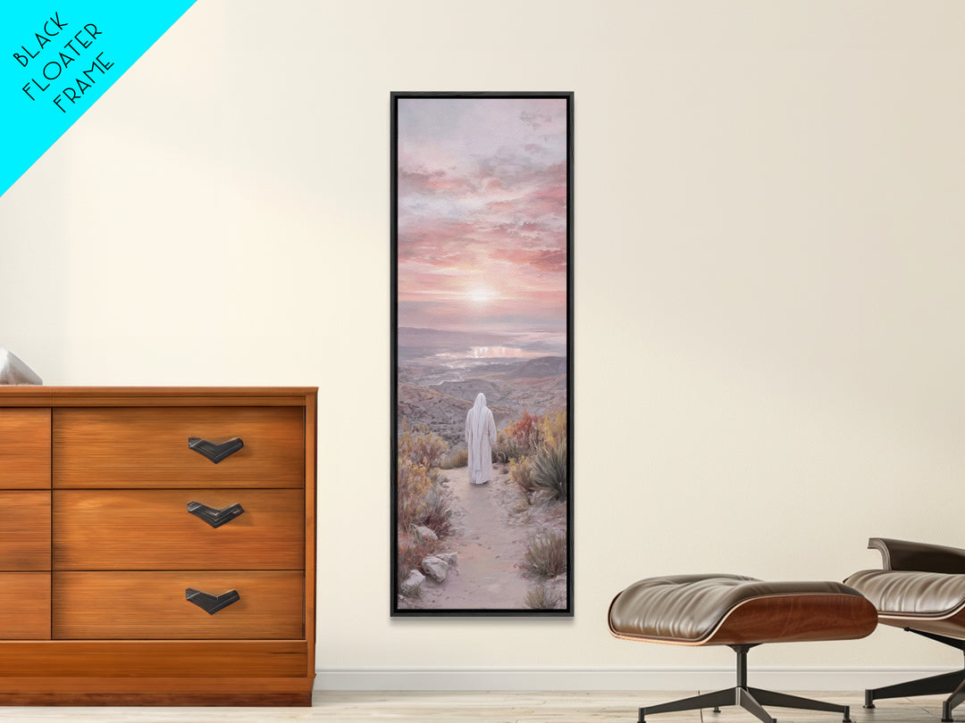 Valley Of Peace – Framed Canvas Print – Tall Narrow Wall Art – Christian Art – Christian Art Canvas – Jesus Painting – Christian Wall Art