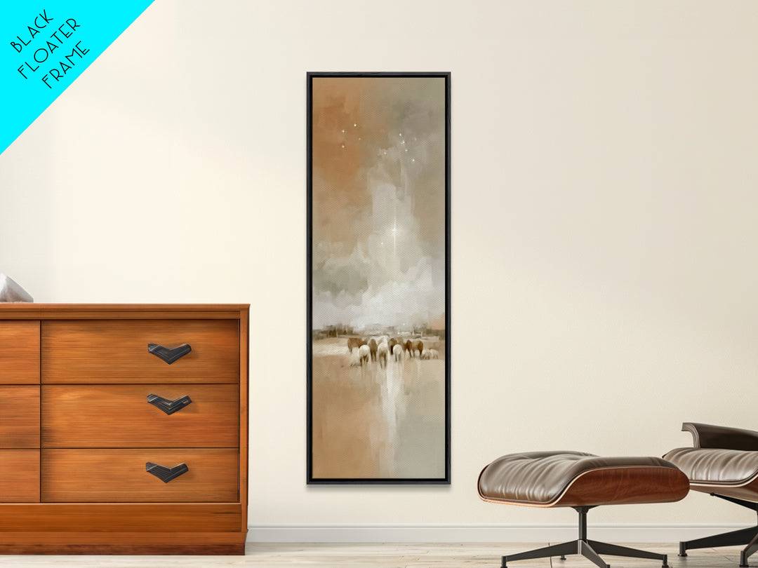Celestial Promise - Framed Canvas Print - Christian Wall Art - Christian Art - Skinny Art - Christian Christmas Art - Jesus Painting - Chri