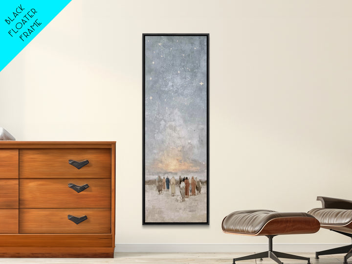 Star Of Peace - Framed Canvas Print - Christian Christmas Art - Christian Art Canvas - Jesus Painting - Christian Wall Art - Narrow Art - C