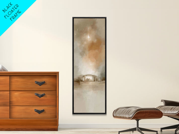 Star Of Bethlehem – Framed Canvas Print – Christian Art Canvas – Christian Christmas Art – Christian Wall Art – Skinny Art – Jesus Painting