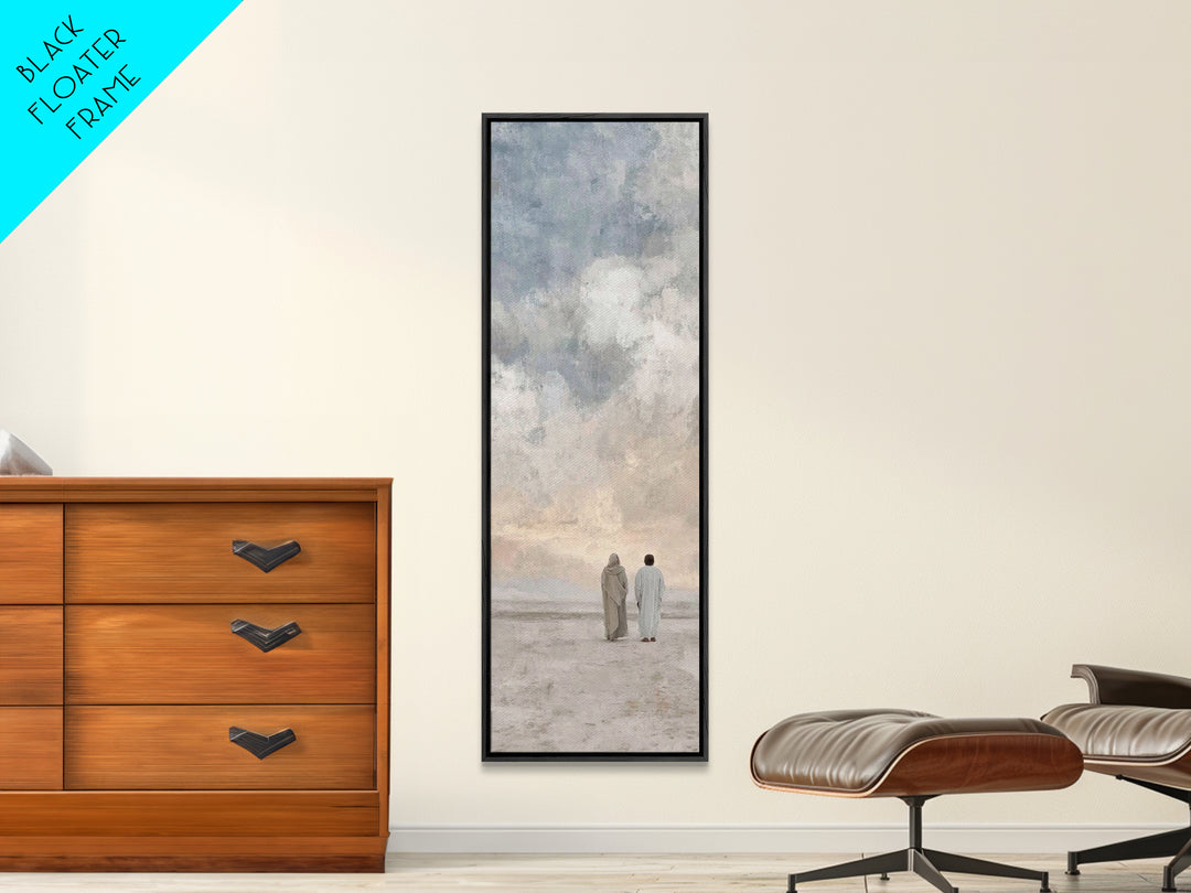 Walk In Faith – Framed Canvas Print – Tall Skinny Art Print – Christian Art – Christian Wall Art – Christian Art Canvas – Minimalist Christ