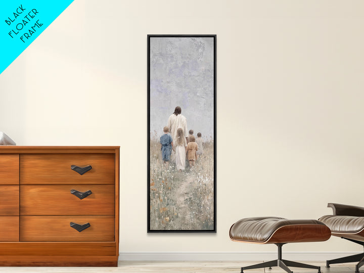 Path Of Grace, Framed Canvas Print, Christian Art Canvas, Jesus Painting, Christian Wall Art, Skinny Art, Christian Christmas Art