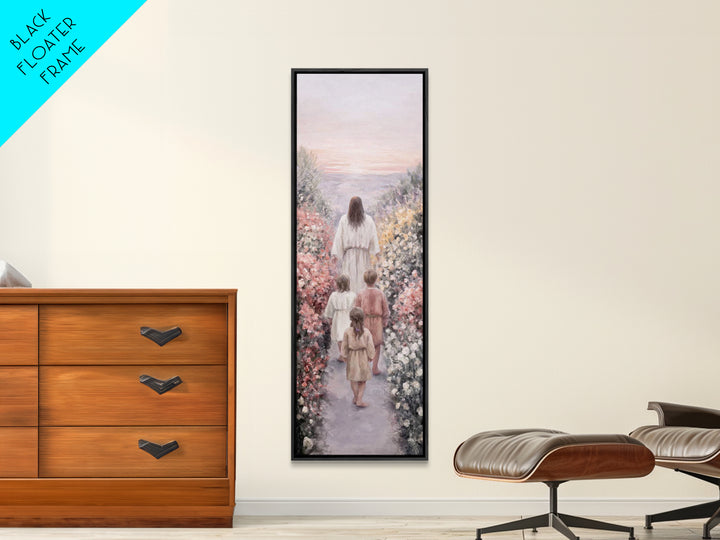 Morning With Christ | Framed Canvas Print | Christian Wall Art | Christian Art Canvas | Jesus Painting | Tall Skinny Art Print