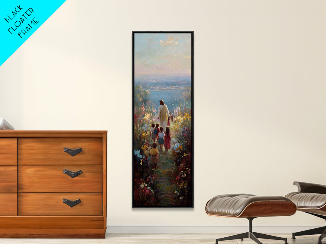 Horizon Of Peace, Framed Canvas Print, Christian Wall Art, Christian Art Canvas, Jesus Painting, Narrow Art