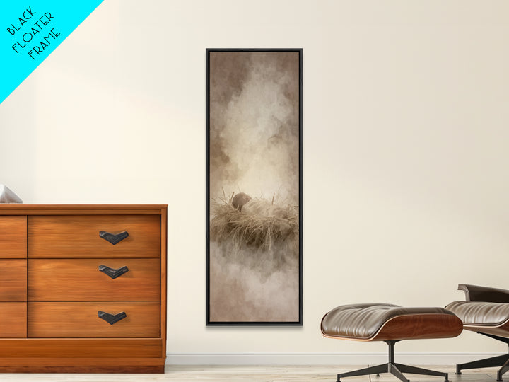 Little Lamb Blessing – Framed Canvas Print – Christian Art Canvas – Christian Wall Art – Jesus Painting – Tall Skinny Art Print