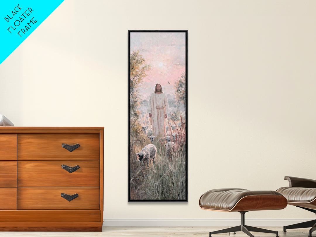 Grace In The Meadow – Framed Canvas Print – Christian Art Canvas – Christian Wall Art – Jesus Painting – Skinny Art – Christian Christmas A