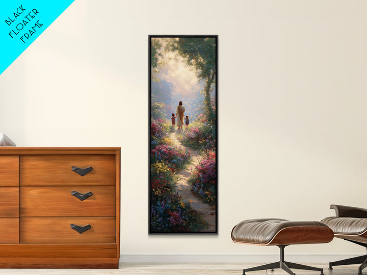 Heavenward Path – Framed Canvas Print – Christian Wall Art – Jesus Painting – Christian Art Canvas – Tall Narrow Wall Art – Christian Chris