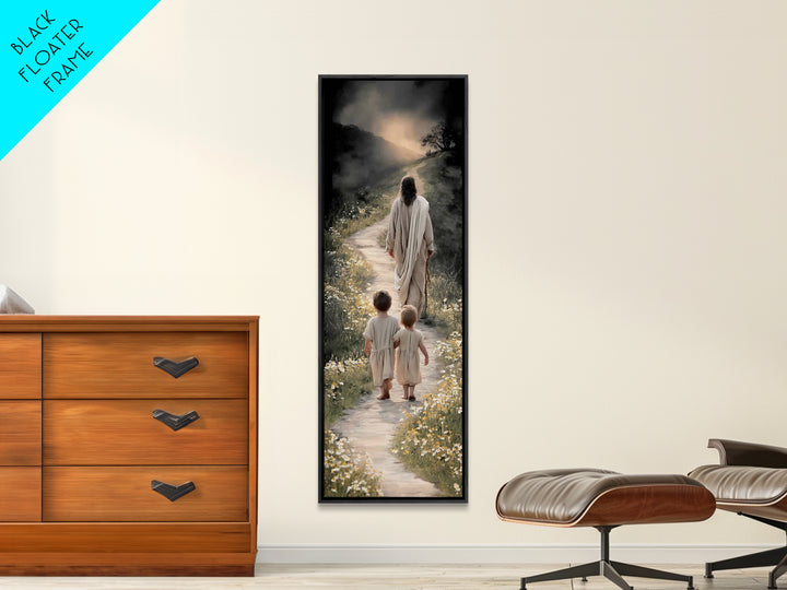 Light Of Guidance | Framed Canvas Print | Christian Art Canvas | Tall Narrow Wall Art | Jesus Painting | Christian Wall Art | Christmas Art