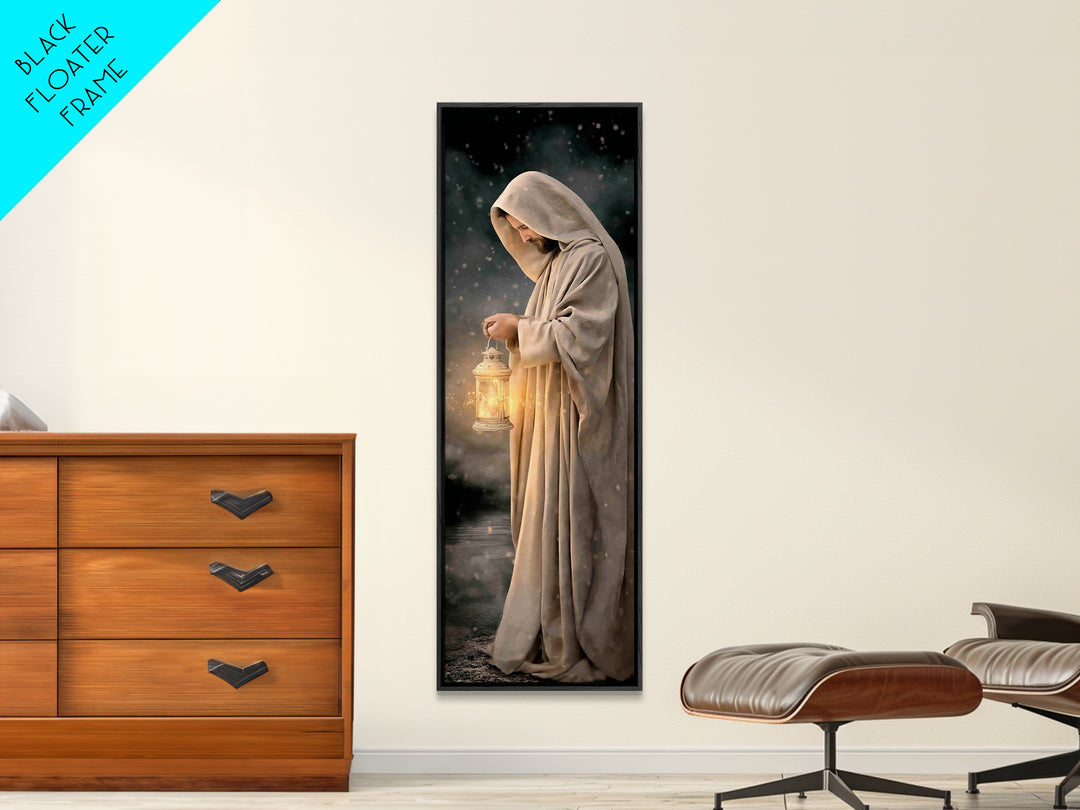 Path Of Warmth – Framed Canvas Print – Christian Wall Art – Christian Art Canvas – Jesus Painting – Skinny Art – Modern Christian Art – Nar