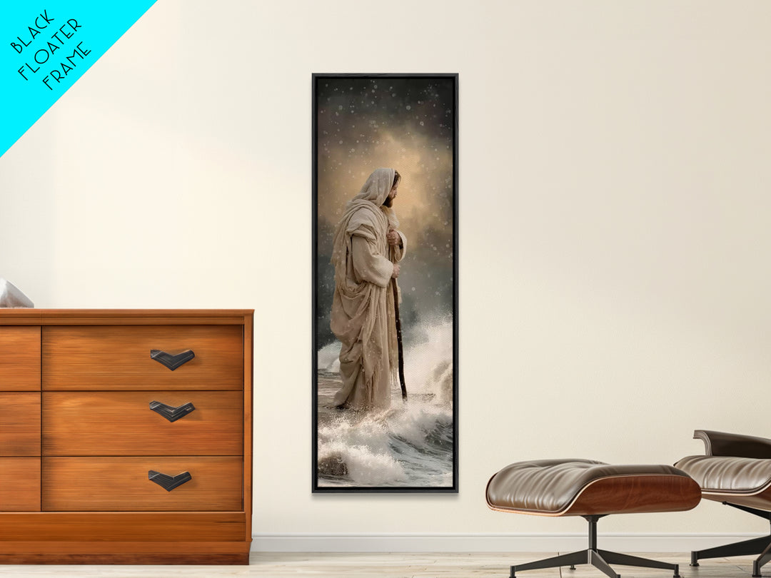 Stormless Horizon Light – Framed Canvas Print – Skinny Art – Jesus Painting – Christian Art – Christian Wall Art – Christian Christmas Art