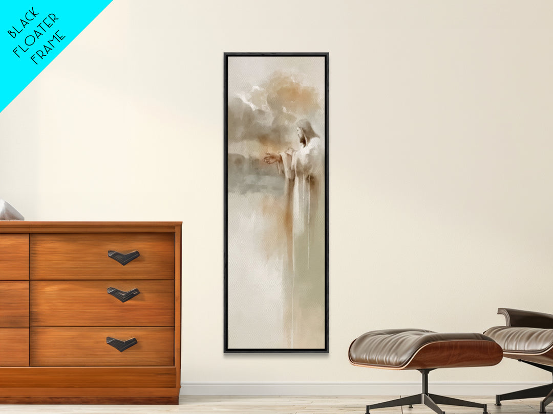 Clouds of Mercy – Framed Canvas Print – Tall Narrow Wall Art – Christian Art Work – Jesus Painting – Christian Gift – Christmas Art