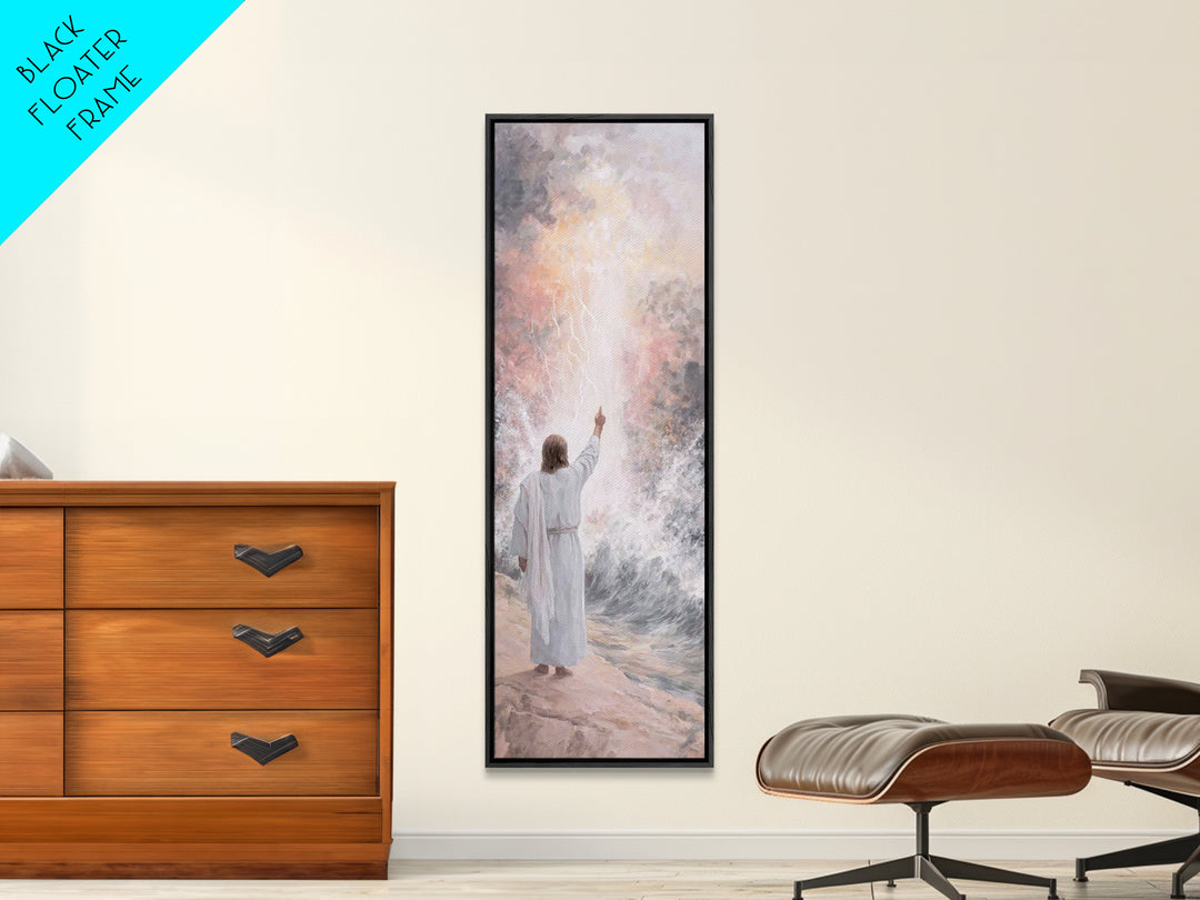 Light of Promise, Framed Canvas Print, Narrow Art, Christian Art Canvas, Jesus Painting, Christian Gift Ideas, Christmas Decor
