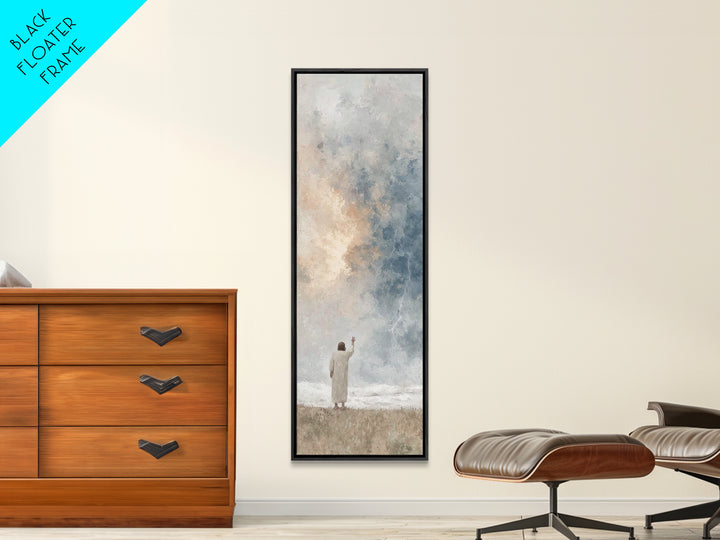 Thunder Glory | Framed Canvas Print | Tall Skinny Art Print | Christian Wall Art | Jesus Painting | Christian Christmas Art | Christian Dec