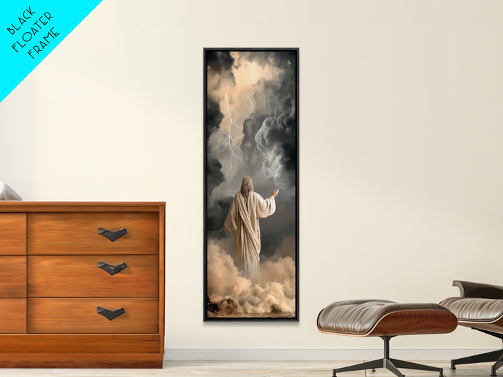 Storms Of Covenant – Framed Canvas Print – Christian Wall Art – Jesus Painting – Narrow Art – Christian Art Canvas – Christian Decor