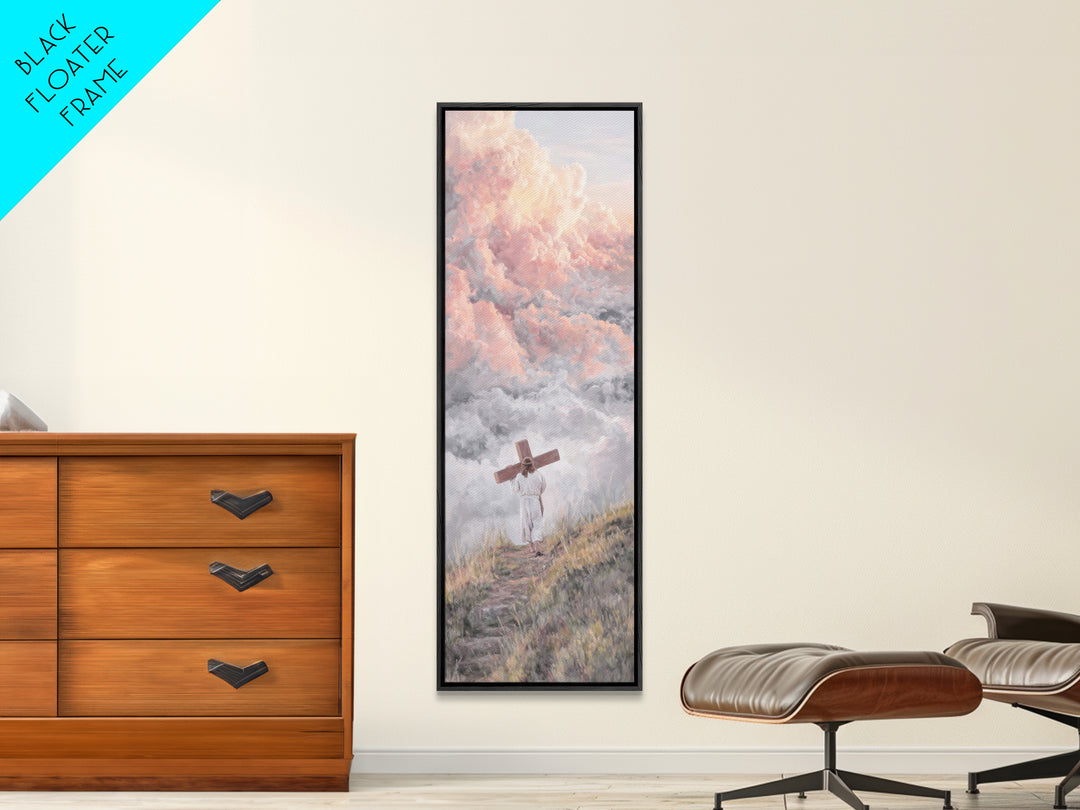 Gentle Embrace – Framed Canvas Print – Christian Wall Art – Jesus Painting Canvas – Skinny Art – Christian Art Print – Christian Christmas