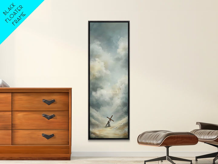 Comforting Light, Framed Canvas Print, Christian Wall Art, Modern Christian Art, Narrow Art, Jesus Painting Canvas, Christian Decorations