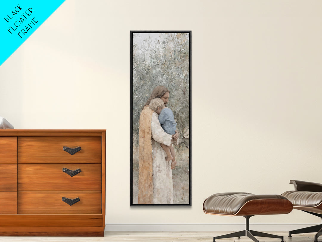 Heavenward Path – Framed Canvas Print – Christian Art Canvas – Jesus Painting – Tall Narrow Wall Art – Christian Decor – Christmas Canvas W