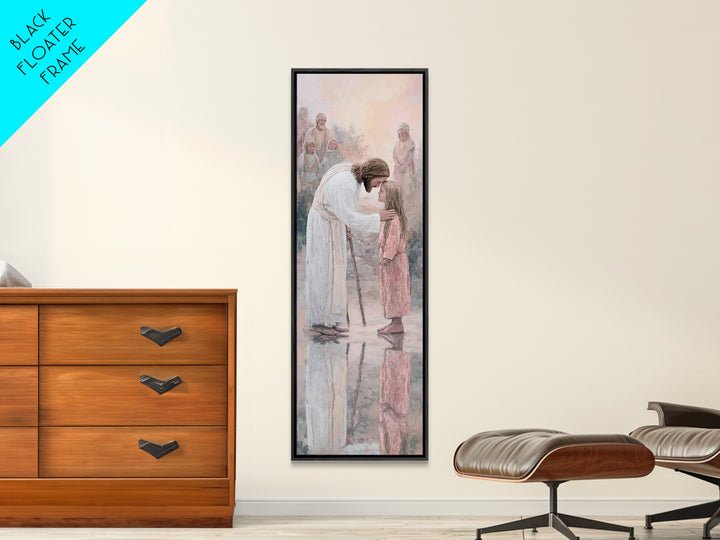 Tender Healing Light – Framed Canvas Print – Christian Art Canvas – Jesus Painting – Christian Wall Art – Subtle Christian Art – Christian