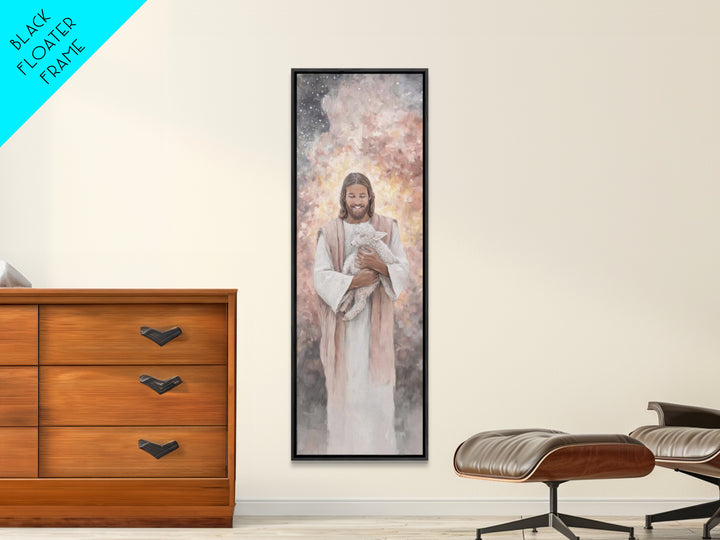 Everlasting Comfort – Framed Canvas Print – Jesus Painting – Christian Wall Art – Christian Art Print – Skinny Art – Christmas Art