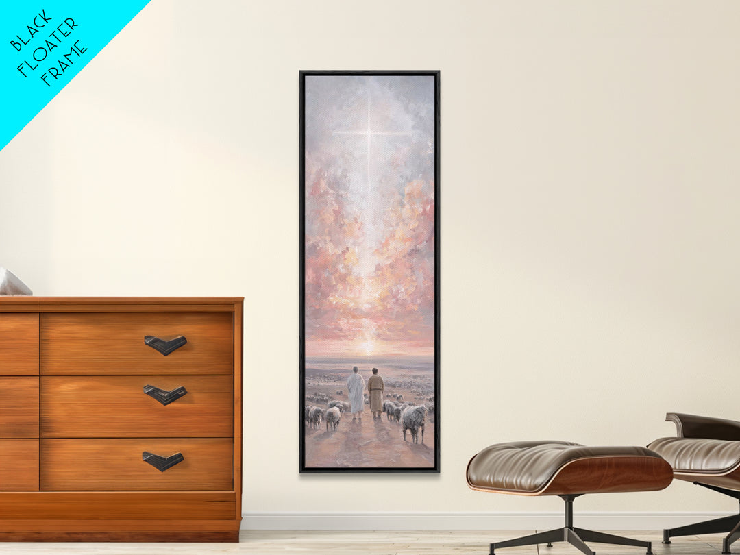 Dawn Of Promise – Framed Canvas Print – Christian Wall Art – Tall Skinny Art Print – Christian Art Canvas – Christmas Art