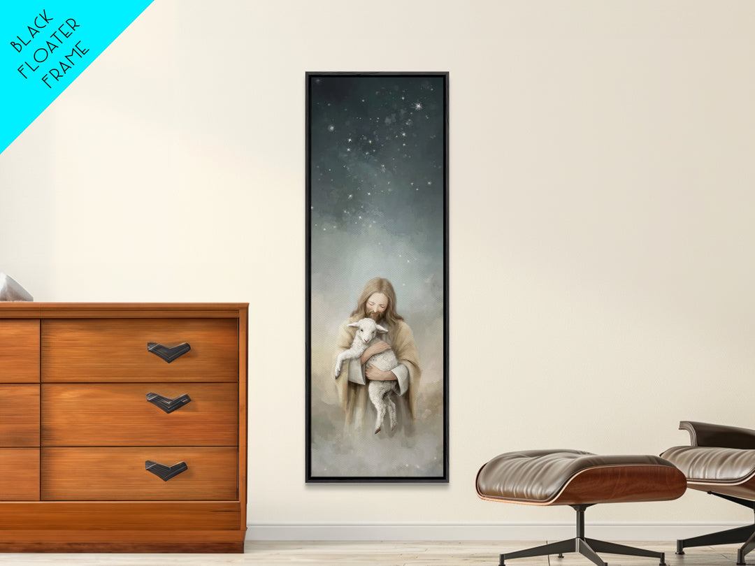 Stars Of Mercy – Framed Canvas Print – Christian Art Canvas – Jesus Painting – Skinny Art – Modern Christian Art