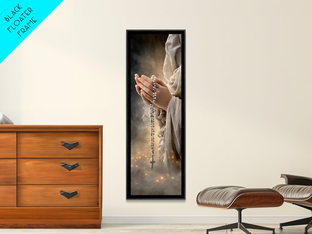 Prayers Of Light - Framed Canvas Print - Christian Wall Art - Christian Art Canvas - Jesus Painting - Christian Christmas Art - Tall Narrow