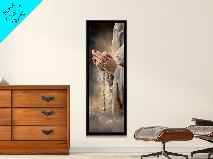 Prayers Of Light - Framed Canvas Print - Christian Wall Art - Christian Art Canvas - Jesus Painting - Christian Christmas Art - Tall Narrow