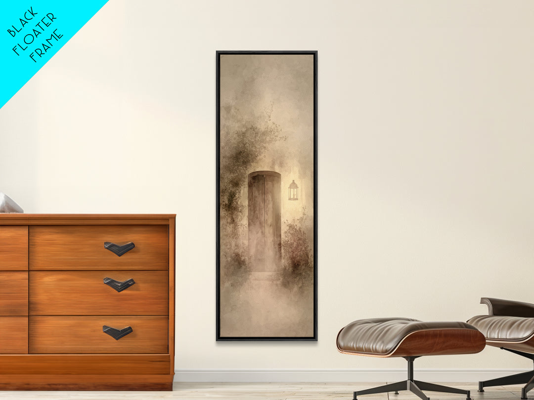 Sacred Doorway Light – Framed Canvas Print – Christian Wall Art – Narrow Art – Christian Art Canvas – Jesus Painting