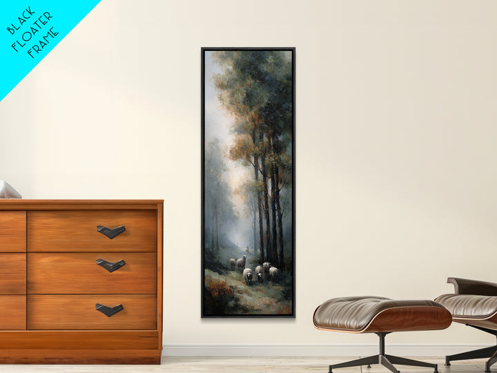 Golden Field Shepherd – Framed Canvas Print – Narrow Art – Christian Art – Jesus Painting – Christian Christmas Art