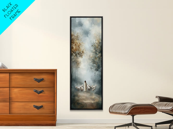 Heavenly Forest Path – Framed Canvas Print – Skinny Art – Christian Art – Jesus Painting – Christian Christmas Artwork