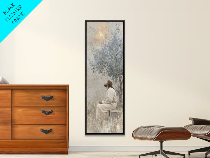 Heavenward Prayer – Framed Canvas Print – Christian Wall Art – Christian Art Canvas – Jesus Painting – Tall Narrow Wall Art – Christian Art