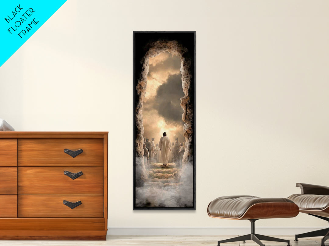 Risen In Glory – Framed Canvas Print – Christian Wall Art – Jesus Painting – Skinny Art – Christian Art Canvas – Modern Christian Art