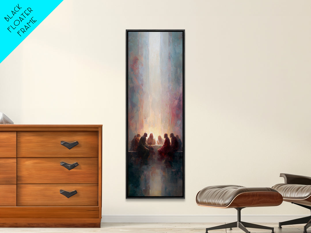 Upper Room Fire - Framed Canvas Print - Tall Narrow Wall Art - Christian Art - Jesus Painting - Christian Art Canvas - Christian Gift Ideas