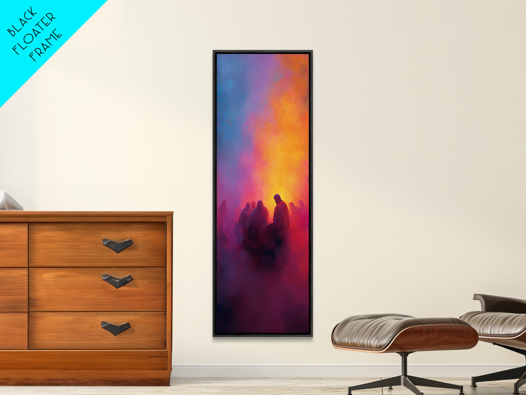 Twilight Ember Circle - Framed Canvas Print - Tall Skinny Art Print - Christian Wall Art - Christian Art - Christian Art Canvas - Jesus Pai