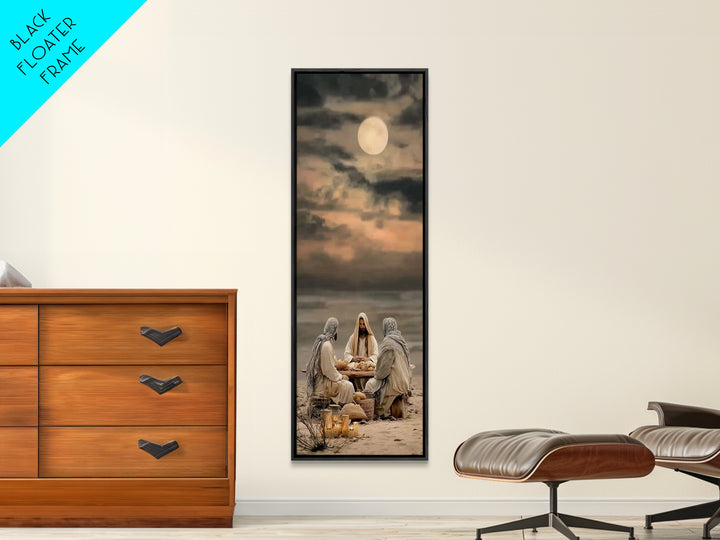 Moonlit Table Grace – Framed Canvas Print – Skinny Art – Christian Art Canvas – Christian Wall Art – Christian Painting – Christian Art