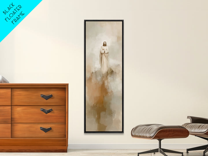 Eternal Mountain Light, Framed Canvas Print, Tall Narrow Wall Art, Jesus Painting, Christian Art Canvas, Christian Wall Art, Christmas Art