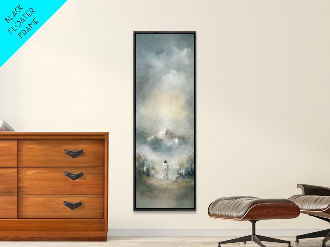 Ascension Serenity – Framed Canvas Print – Tall Skinny Art Print – Christian Wall Art – Christian Art Canvas – Jesus Painting – Christmas A
