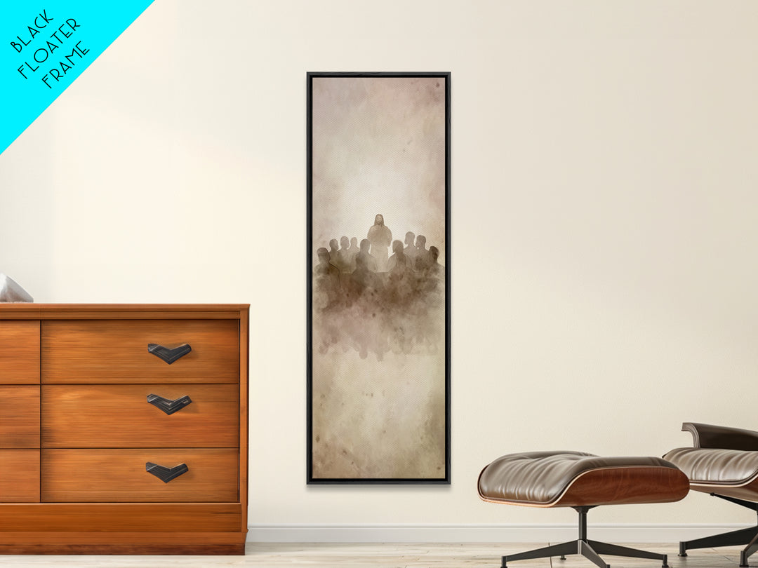 Divine Assembly, Framed Canvas Print, Tall Narrow Wall Art, Christian Wall Art, Christian Art Canvas, Jesus Painting, Christmas Art